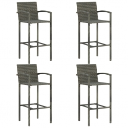 5-cz. zestaw mebli barowych do ogrodu, rattan PE, szary