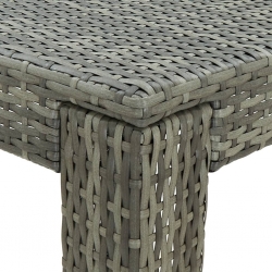 3-cz. zestaw mebli barowych z podłokietnikami, rattan PE, szary