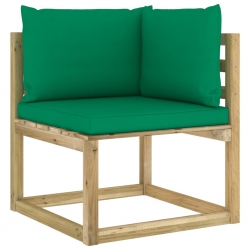 Ogrodowe siedziska narożne z poduszkami, 2 szt., drewniane