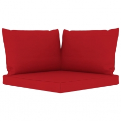 Ogrodowa sofa 3-os. z czerwonymi poduszkami