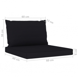 Ogrodowa sofa 3-os. z czarnymi poduszkami