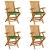 Krzesła ogrodowe, zielone poduszki, 4 szt., lite drewno tekowe