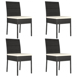 5-cz. zestaw mebli ogrodowych, polirattan, czarny