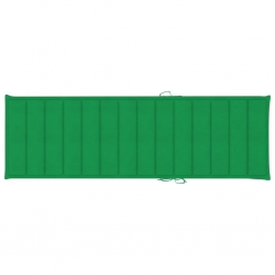 Leżak z zieloną poduszką, impregnowane drewno sosnowe