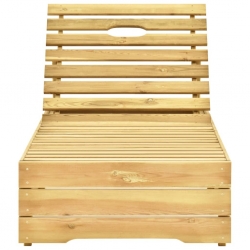 Leżak z poduszką w kolorze taupe, impregnowane drewno sosnowe