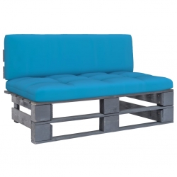 Ogrodowa sofa środkowa z palet, szara, drewno sosnowe