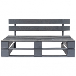 Ogrodowa sofa środkowa z palet, szara, drewno sosnowe