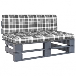 Ogrodowa sofa środkowa z palet, szara, drewno sosnowe