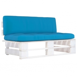 Ogrodowa sofa środkowa z palet, biała, drewno sosnowe
