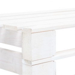 Ogrodowa sofa środkowa z palet, biała, drewno sosnowe