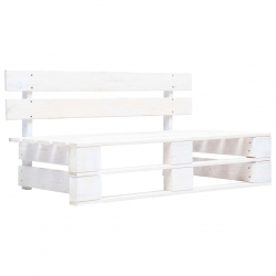 Ogrodowa sofa środkowa z palet, biała, drewno sosnowe