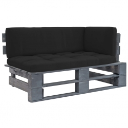 Ogrodowa sofa narożna z palet, szara, drewno sosnowe