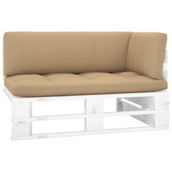 Ogrodowa sofa narożna z palet, biała, drewno sosnowe