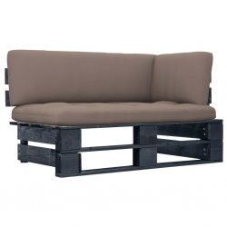 Ogrodowa sofa narożna z palet, czarna, drewno sosnowe