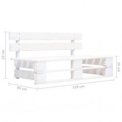 4-częściowy zestaw wypoczynkowy z palet, z poduszkami, biały