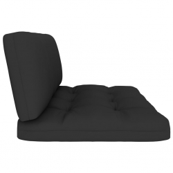 4-częściowy zestaw wypoczynkowy z palet, z poduszkami, czarny