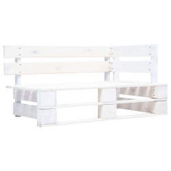 4-częściowy zestaw wypoczynkowy z palet, z poduszkami, biały