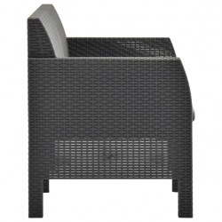 2-osobowa sofa ogrodowa z poduszkami, antracytowa, PP