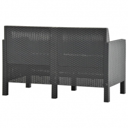 2-osobowa sofa ogrodowa z poduszkami, antracytowa, PP