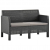 2-osobowa sofa ogrodowa z poduszkami, antracytowa, PP