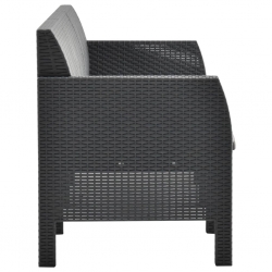 3-osobowa sofa ogrodowa z poduszkami, antracytowa, PP
