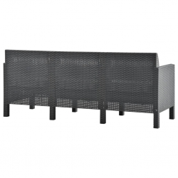 3-osobowa sofa ogrodowa z poduszkami, antracytowa, PP