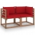 Ogrodowa sofa 2-osobowa z palet, z czerwonymi poduszkami, sosna