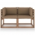 Ogrodowa sofa 2-os. z palet, z poduszkami taupe, drewno sosnowe