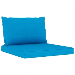 6-cz. ogrodowy zestaw wypoczynkowy, błękitne poduszki, sosna