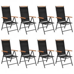 9-częściowy zestaw mebli ogrodowych, aluminium, czarny