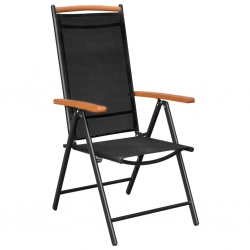 9-częściowy zestaw mebli ogrodowych, aluminium, czarny