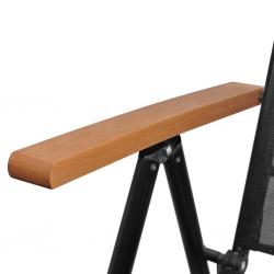 9-częściowy zestaw mebli ogrodowych, aluminium, czarny