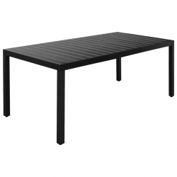 9-częściowy zestaw mebli ogrodowych, aluminium, czarny
