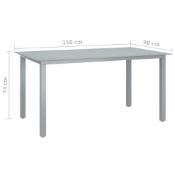7-cz. zestaw mebli jadalnianych do ogrodu, aluminium