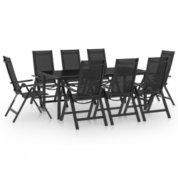 9-częściowy zestaw mebli ogrodowych, aluminium, antracytowy