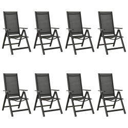 9-częściowy zestaw mebli ogrodowych, aluminium, antracytowy