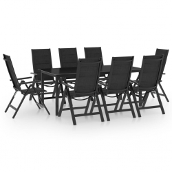 9-częściowy zestaw mebli ogrodowych, aluminium, antracytowy