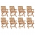 Składane krzesła ogrodowe, 8 szt., lite drewno tekowe