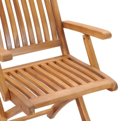 Składane krzesła ogrodowe z poduszkami, 6 szt., drewno tekowe