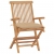 Krzesła ogrodowe z beżowymi poduszkami, 8 szt., drewno tekowe