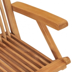 Krzesła ogrodowe z czarnymi poduszkami, 8 szt., drewno tekowe