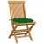 Krzesła ogrodowe z zielonymi poduszkami, 8 szt., drewno tekowe