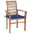 Krzesła stołowe z kobaltowymi poduszkami, 6 szt., drewno tekowe