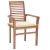 Krzesła stołowe z kremowymi poduszkami, 8 szt., drewno tekowe
