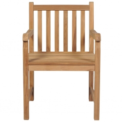Krzesła ogrodowe z beżowymi poduszkami, 4 szt., drewno tekowe