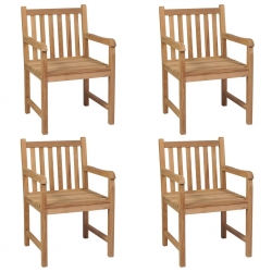 Krzesła ogrodowe z poduszkami taupe, 4 szt., drewno tekowe