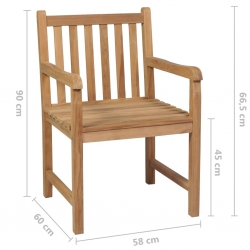 Krzesła ogrodowe z czerwonymi poduszkami, 6 szt., drewno tekowe
