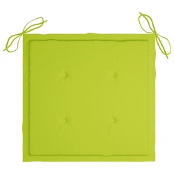 Krzesła ogrodowe 8 szt., z jasnozielonymi poduszkami, tekowe