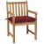 Krzesła ogrodowe z bordowymi poduszkami, 8 szt., drewno tekowe