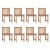 Krzesła ogrodowe, 8 szt., z poduszkami, lite drewno tekowe